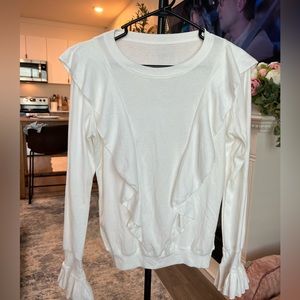 White Ruffled Blouse - Size S